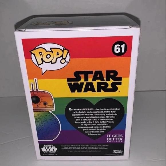 New Pride 2021 Star Wars Rise of Skywalker Exclusive BB-8 Rainbow Funko Pop - Picture 5 of 7
